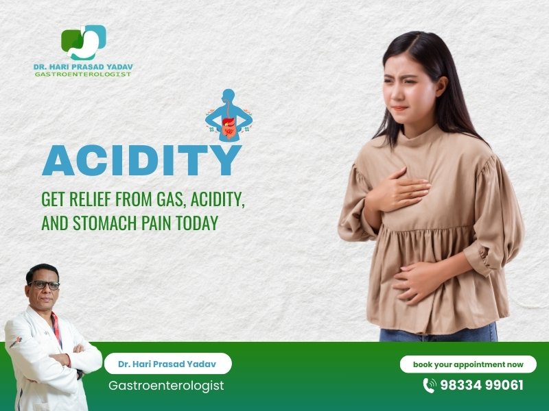 "Stop suffering from acidity and indigestion! Consult Dr. Hari Prasad Yadav for expert digestive care today."